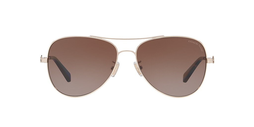 Coach HC7074 59 Brown & Gold Polarized Sunglasses | Sunglass Hut USA