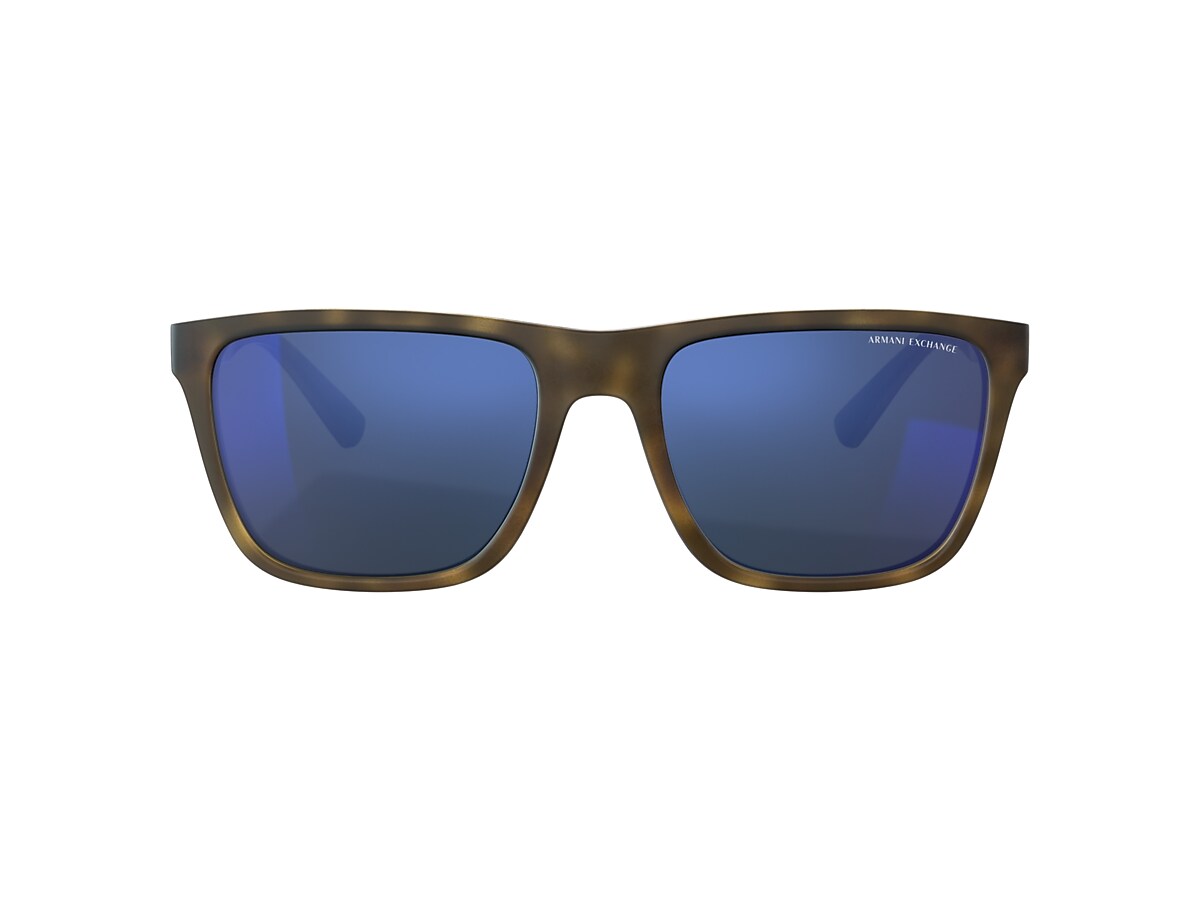 Armani Exchange AX4080S 57 Blue Mirror Blue & Matte Havana Sunglasses |  Sunglass Hut Australia