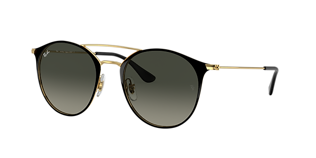 Ray-Ban RB3546L 52 Cinza degradê & Preto sobre Ouro Óculos de sol