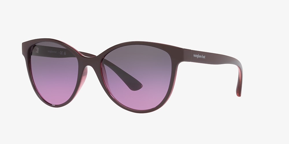 Sunglass Hut Collection HU2021 55 Gradient Violet & Top Brown On Lilla  Sunglasses