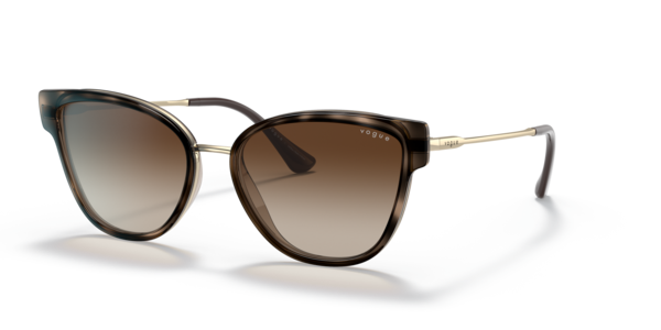 Óculos de sol Vogue Eyewear VO5390SL, formato oval, armação em acetato marrom, lente marrom