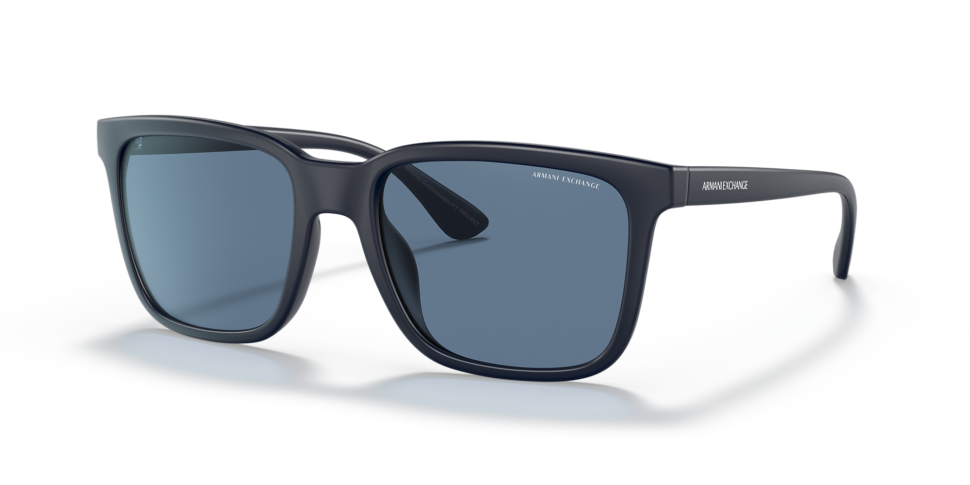 Armani Exchange AX4112SU 55 Dark Blue & Matte Black Sunglasses ...