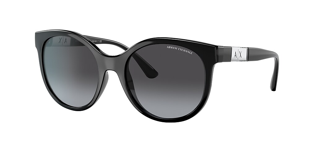 Armani Exchange AX4120S 54 Gradient Grey & Shiny Black Sunglasses ...