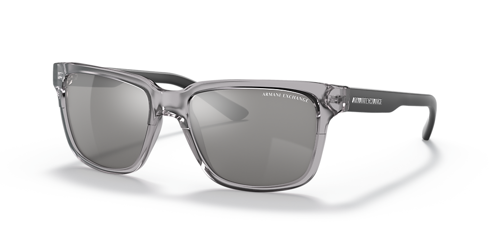 Armani Exchange AX4026S 56 Grey Mirror Silver Polar & Shiny Transparent  Grey Polarized Sunglasses | Sunglass Hut USA