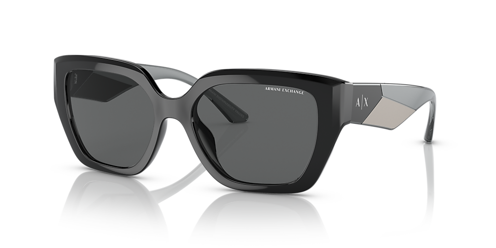 Armani Exchange AX4125SU 54 Dark Grey & Shiny Black Sunglasses | Sunglass  Hut USA