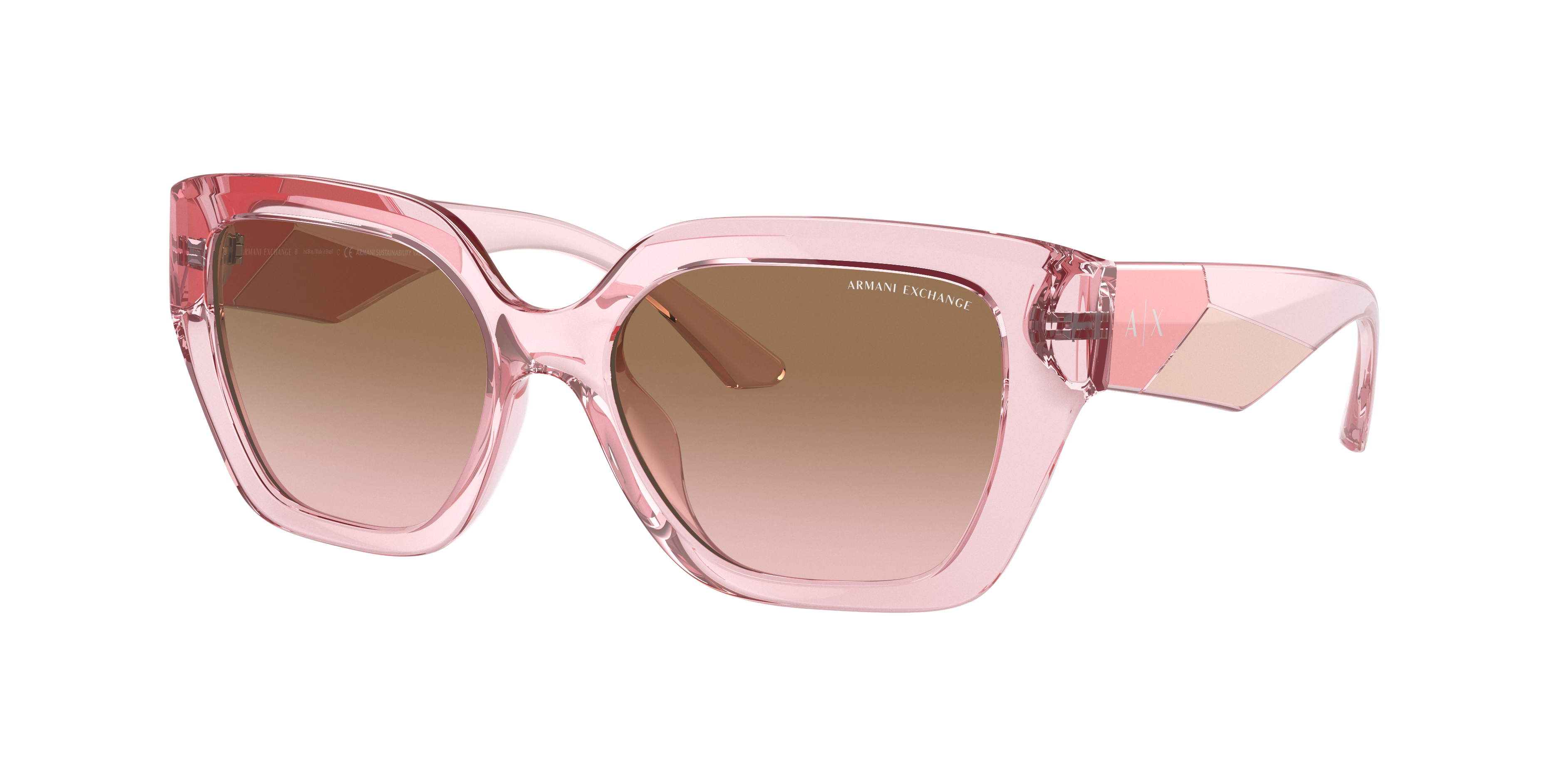 Armani Exchange Woman Sunglasses Ax4125su In Pink Gradient Grey
