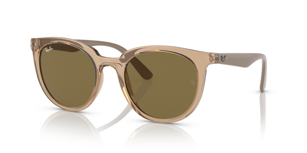 Óculos de sol Ray-Ban RB4383 RB4383L, formato quadrado, armação em acetato bege, lente marrom