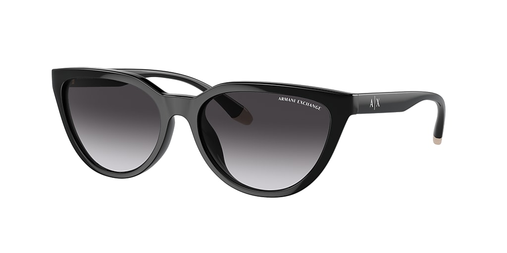 Armani Exchange AX4130SU 56 Gradient Grey & Shiny Black Sunglasses ...