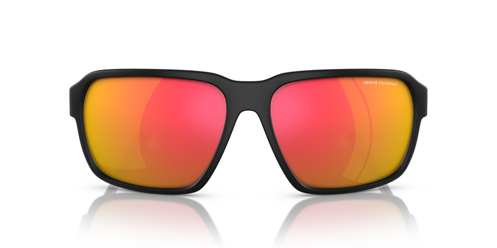 ARMANI EXCHANGE AX4131SU Negro Mate - Gafas de Sol masculino, lentes  Violeta Oscuro Espejado Rojo