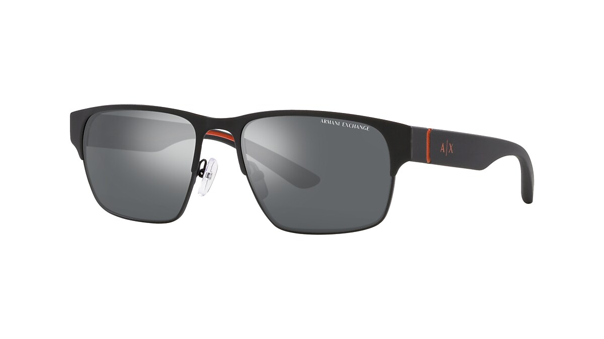 Armani Exchange AX2046S 57 Light Grey Mirror Black Matte Black