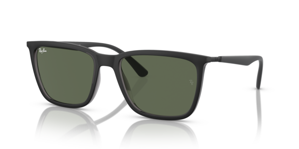 Óculos de sol Ray-Ban Rb4402, formato quadrado, armação em acetato preto, lente verde g-15