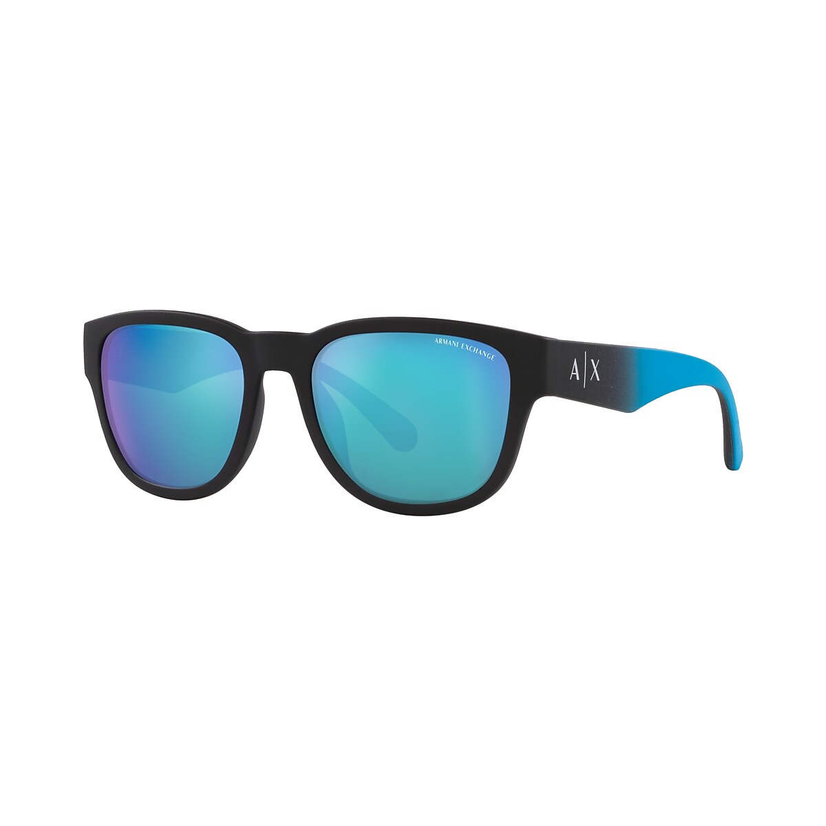 ARMANI EXCHANGE AX4115SU Matte Black - Man Sunglasses, Green Mirror Light  Blue Lens