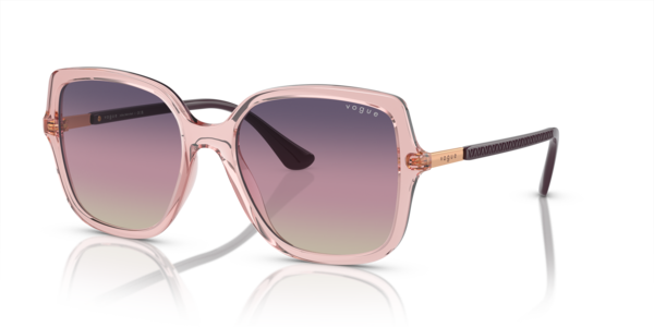 Óculos de sol Vogue Eyewear VO5538SL, formato quadrado, armação em injetado rosa, lente violeta