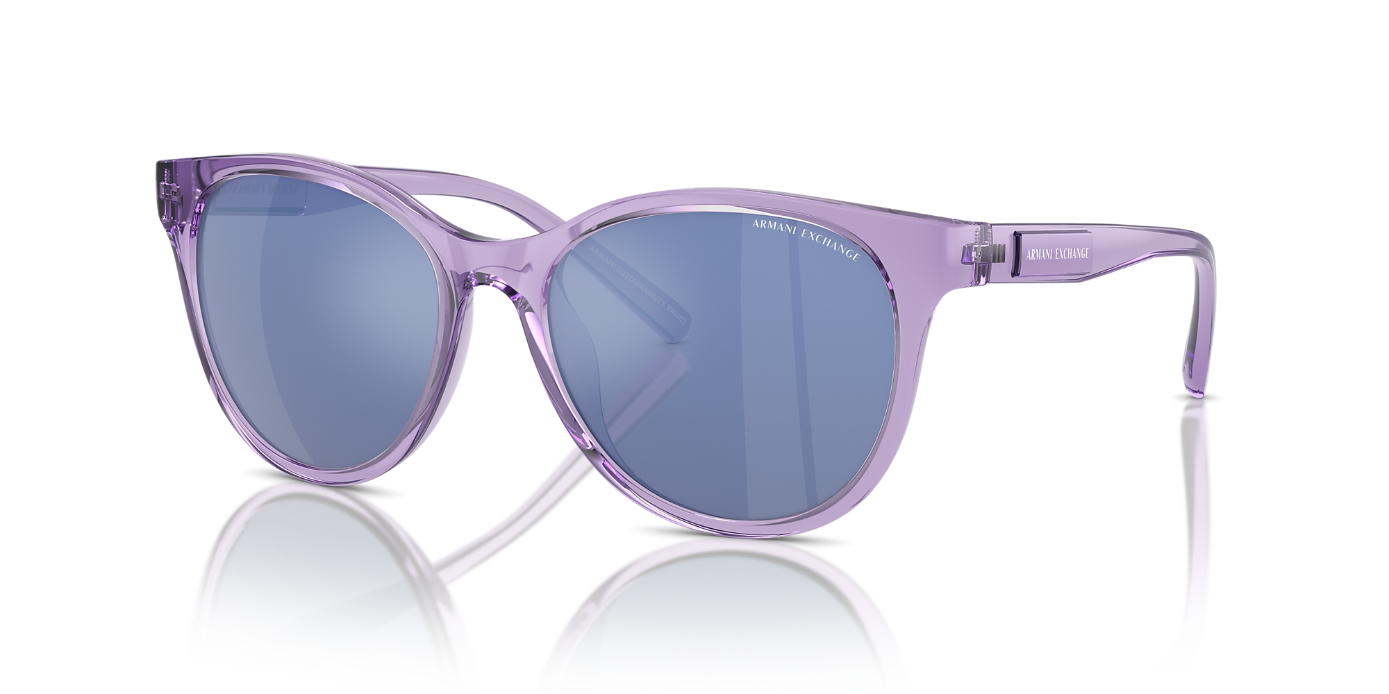 Armani Exchange AX4144SU 54 Blue Violet Mirror Silver & Shiny ...