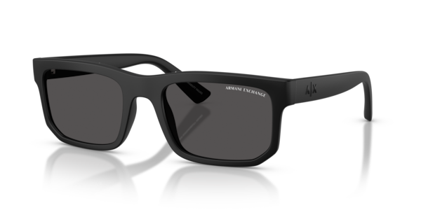 Óculos de sol Armani Exchange AX4165S, formato quadrado, armação em acetato preto, lente cinza