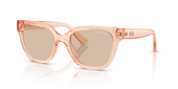 Óculos de sol Armani Exchange AX4164SU, formato cat-eye, armação em acetato havana, lente marrom