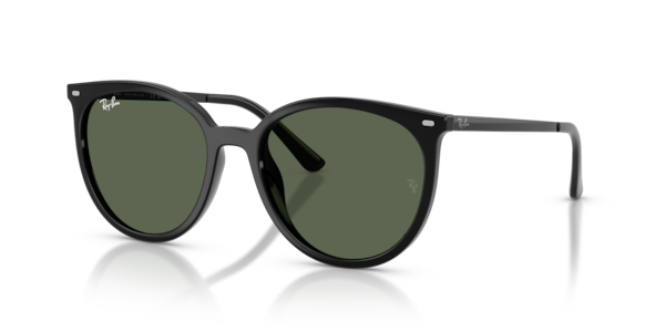 Óculos de sol Ray-Ban RB4464L, formato quadrado, armação em nylon preto, lente verde-escuro