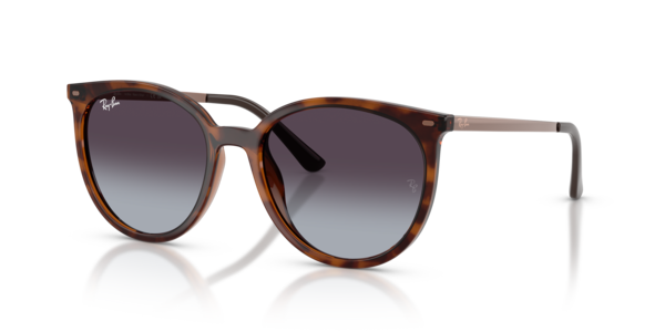 Óculos de sol Ray-Ban RB4464L, formato quadrado, armação em nylon tartaruga, lente cinza