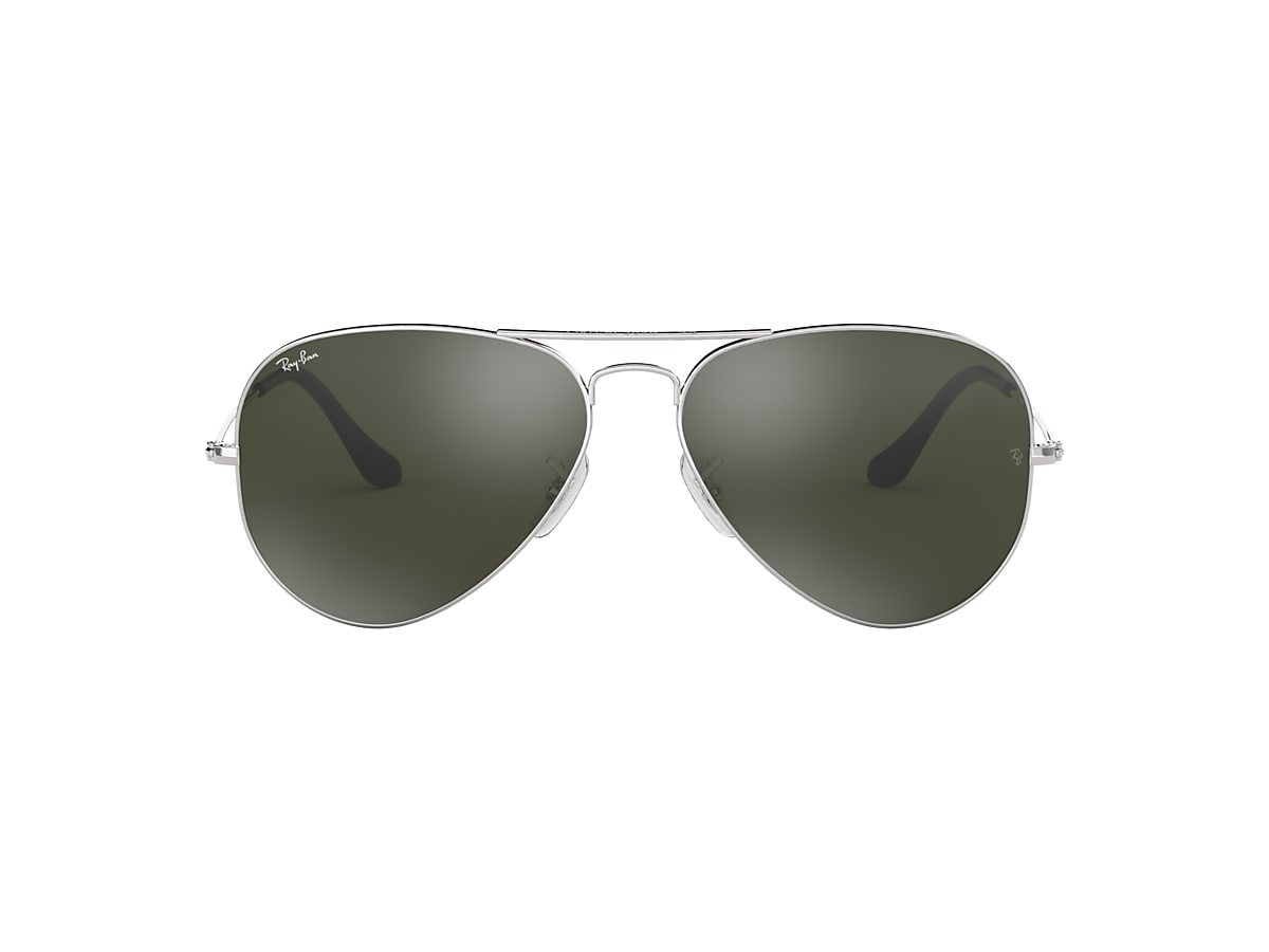 Susteen Schiereiland Merg Ray-Ban RB3025 Aviator Mirror 58 Grey & Silver Sunglasses | Sunglass Hut USA
