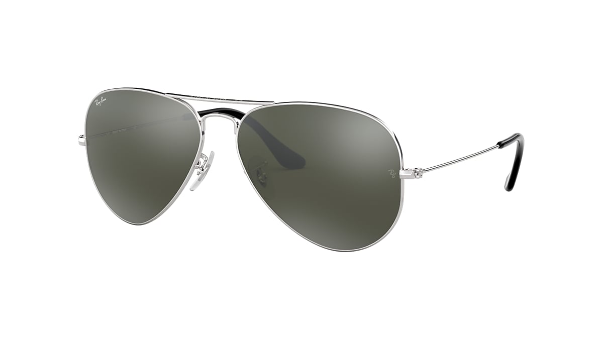 hooi Beperkingen vrek Ray-Ban RB3025 Aviator Mirror 58 Grey & Silver Sunglasses | Sunglass Hut USA
