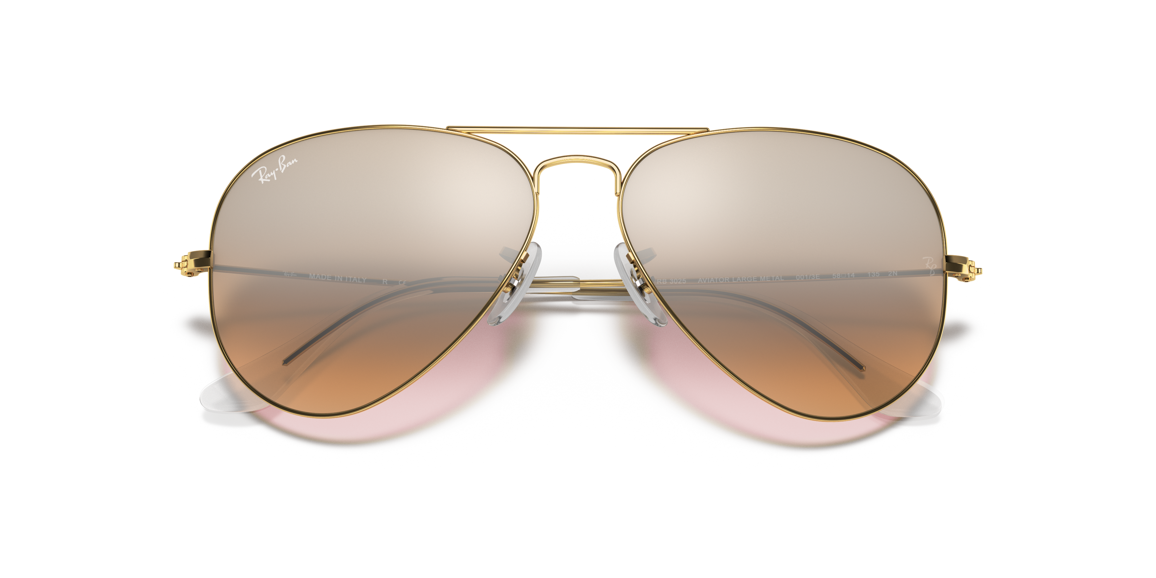 brown pink silver mirrored ray ban