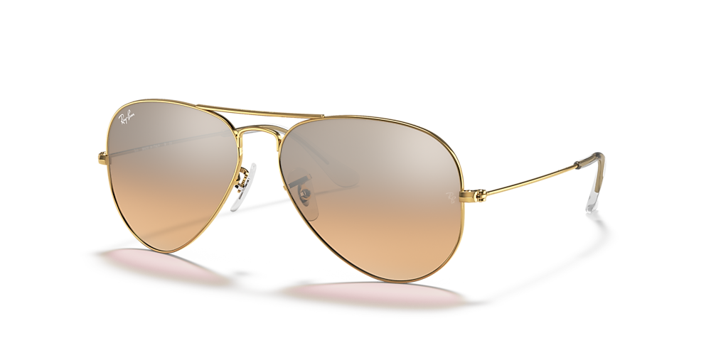 Ray-Ban RB3025 Aviator Gradient 58 Silver/Pink & Gold Sunglasses | Sunglass  Hut Australia