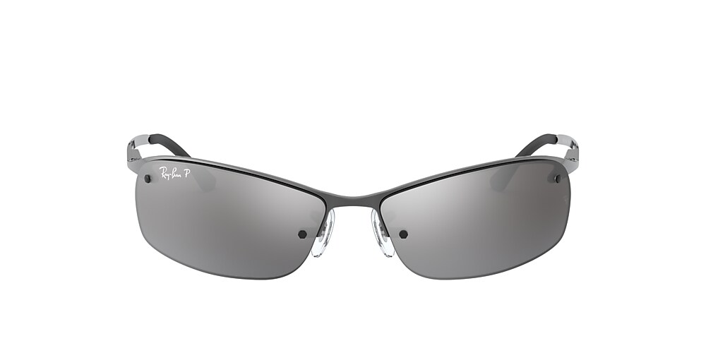 Ray-Ban RB3183 63 Silver & Gunmetal Polarized Sunglasses 