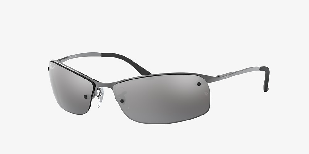 Ray-Ban RB3183 63 Silver u0026 Gunmetal Polarized Sunglasses | Sunglass Hut USA