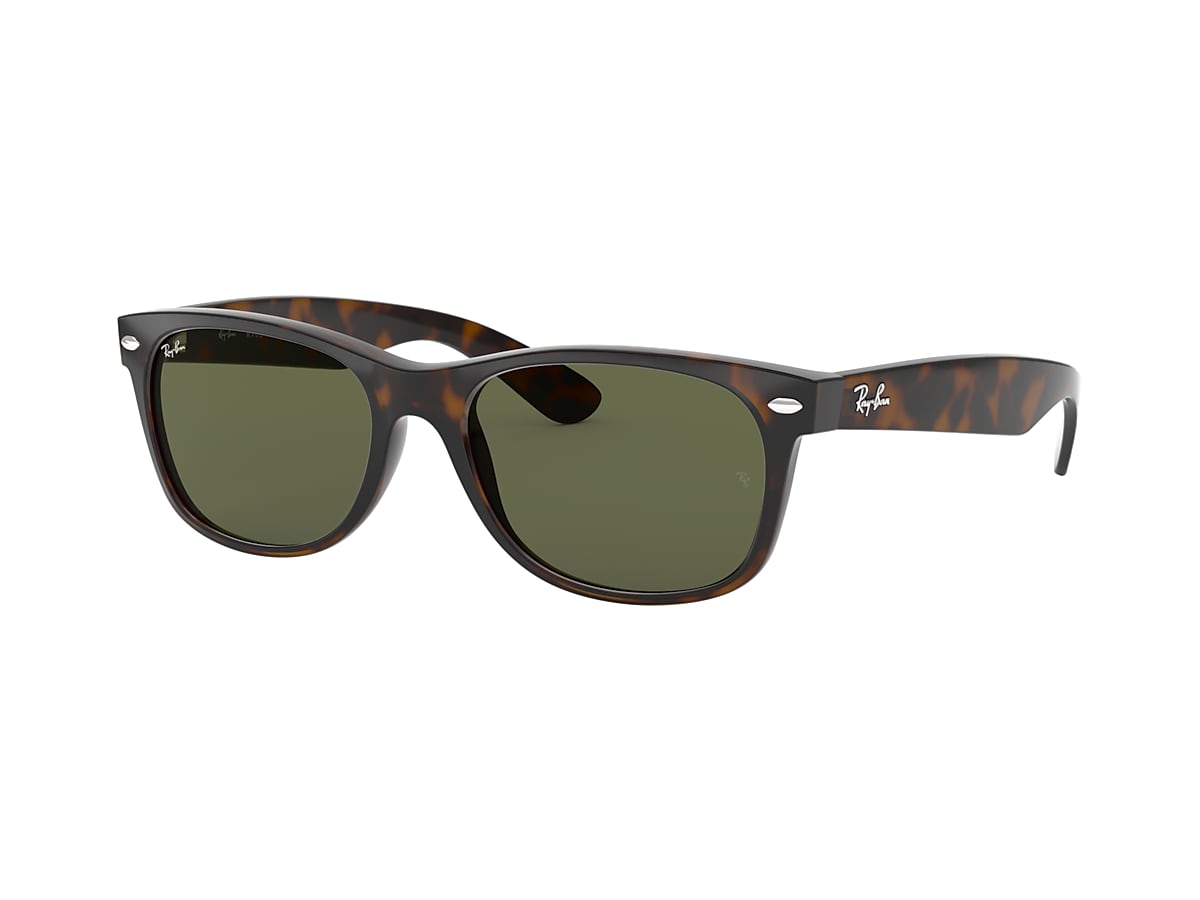 Ray-Ban RB2132 New Wayfarer Classic 55 G-15 Green & Tortoise Sunglasses |  Sunglass Hut USA