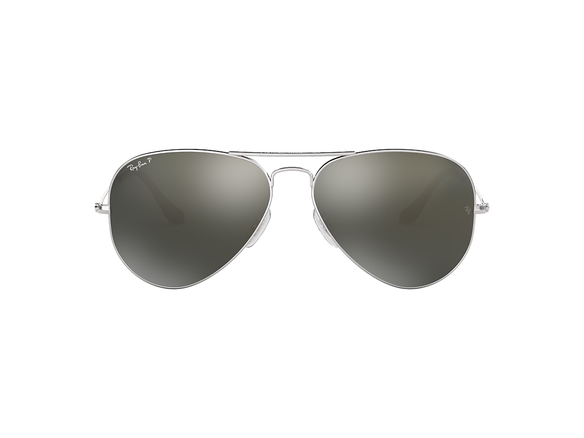 Waarnemen zitten Konijn Ray-Ban RB3025 Aviator Mirror 58 Grey & Silver Polarized Sunglasses |  Sunglass Hut USA