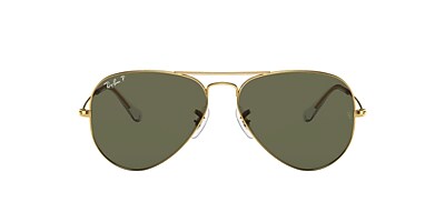 Ray-Ban RB3025 Aviator Classic 55 Green & Gold Polarized