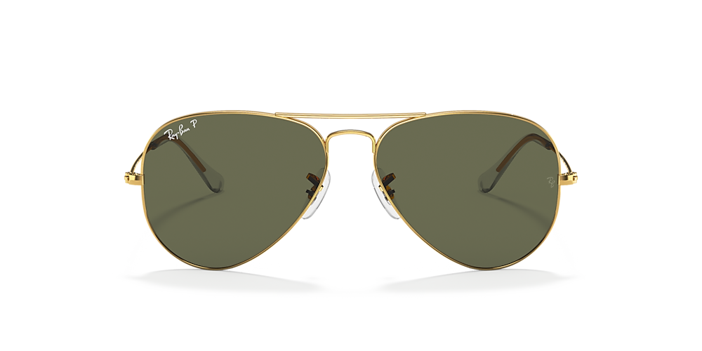 Ray-Ban RB3025 Aviator Classic 55 Green & Gold Polarized