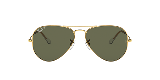 Ray Ban Rb3025 Aviator Classic 58 Green Gold Polarized Sunglasses Sunglass Hut Usa