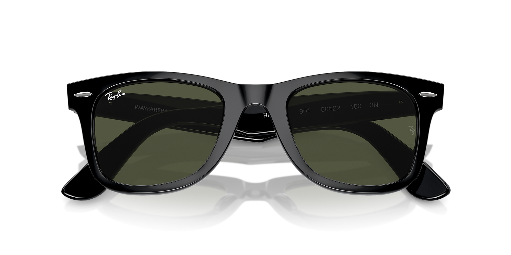 Ray-Ban RB2140 Original Wayfarer Classic Negro / Verde / Classic G-15 image 6