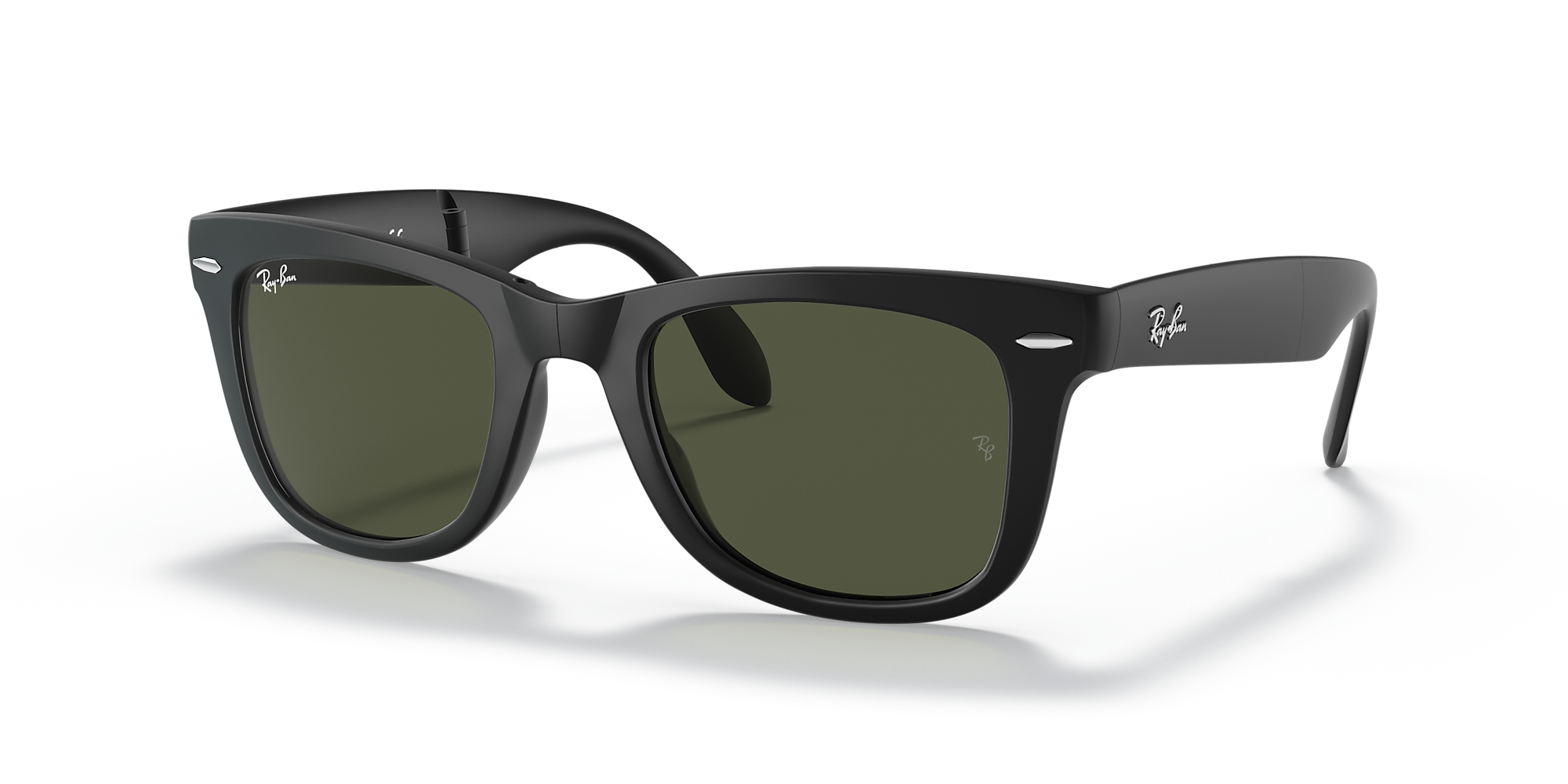 Ray-Ban RB4105 Wayfarer Folding Classic 50 Green & Black Sunglasses ...