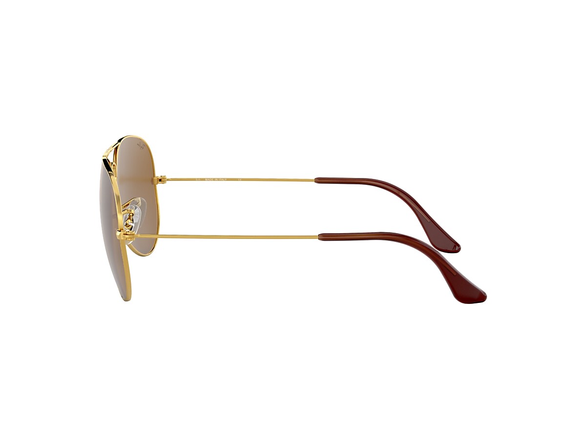 Ray-Ban RB3025 Aviator Classic 58 Brown & Gold Sunglasses