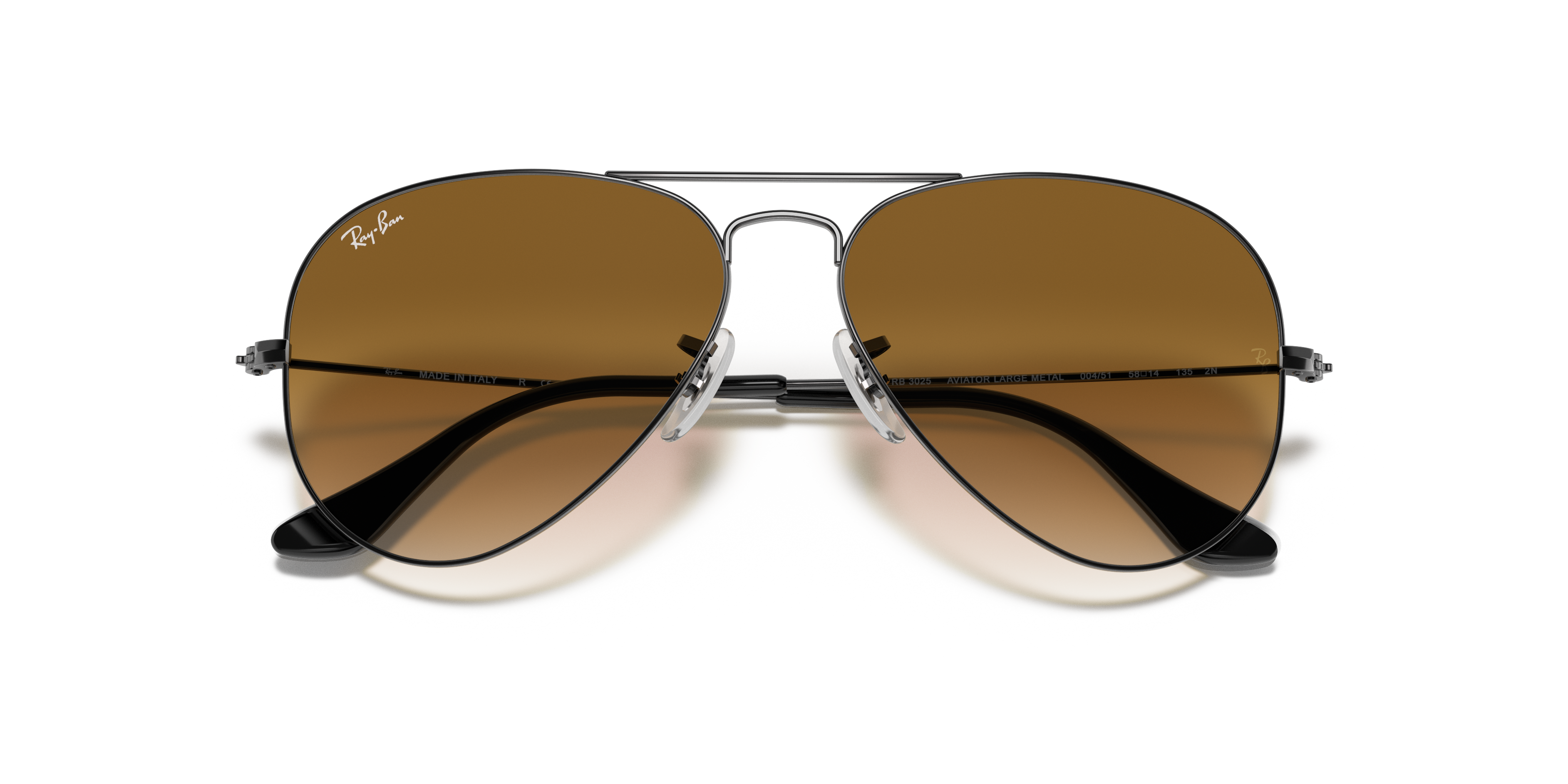 ray ban aviator gunmetal brown gradient