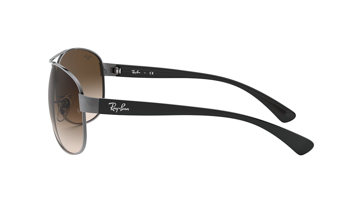 RAY-BAN RB3386 Gunmetal - Male Sunglasses, Brown Gradient Dark Brown Lens
