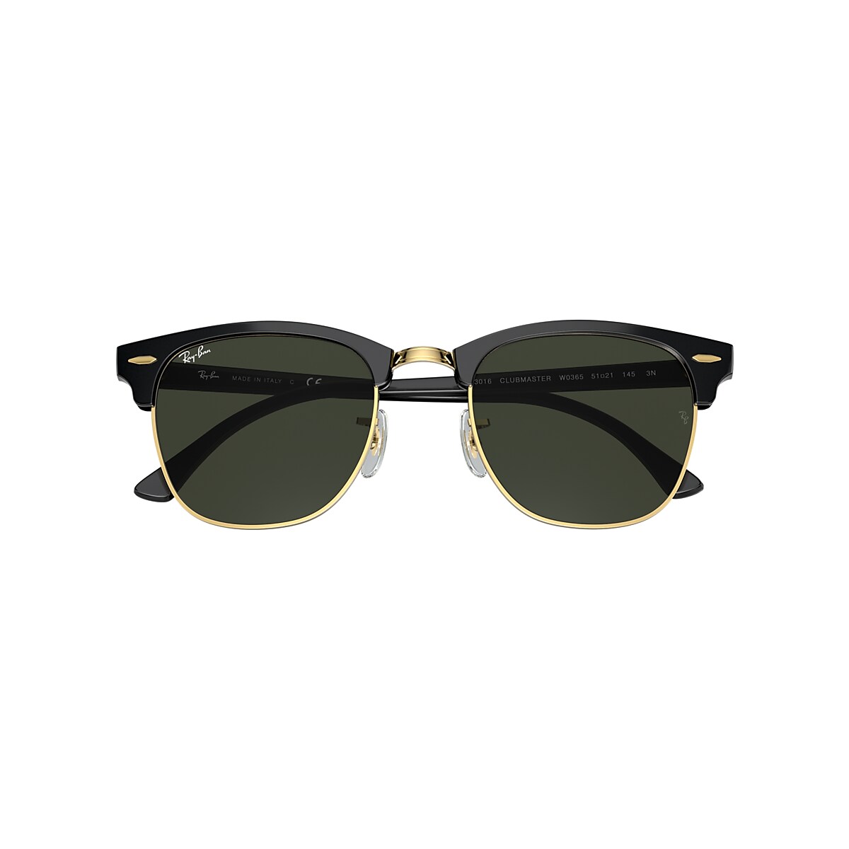 Ventileren Ventileren apotheker Ray-Ban RB3016 Clubmaster Classic 51 Green & Black On Gold Sunglasses |  Sunglass Hut USA