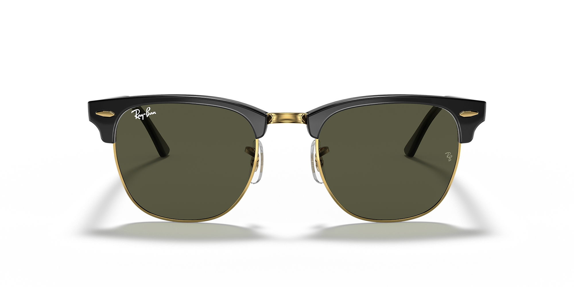 Ray-Ban RB3016 Clubmaster Classic Black On Gold / Green / Classic G-15 image 2