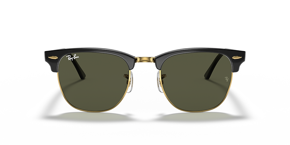 Ray-Ban RB3016 Clubmaster Classic 51 Green & Black On Gold