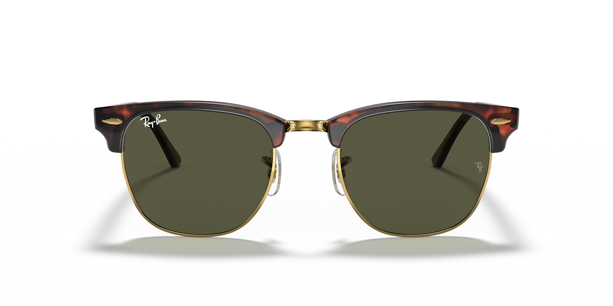 Ray-Ban RB3016 Clubmaster Classic Tortoise On Gold / Green / Classic G-15 image 2