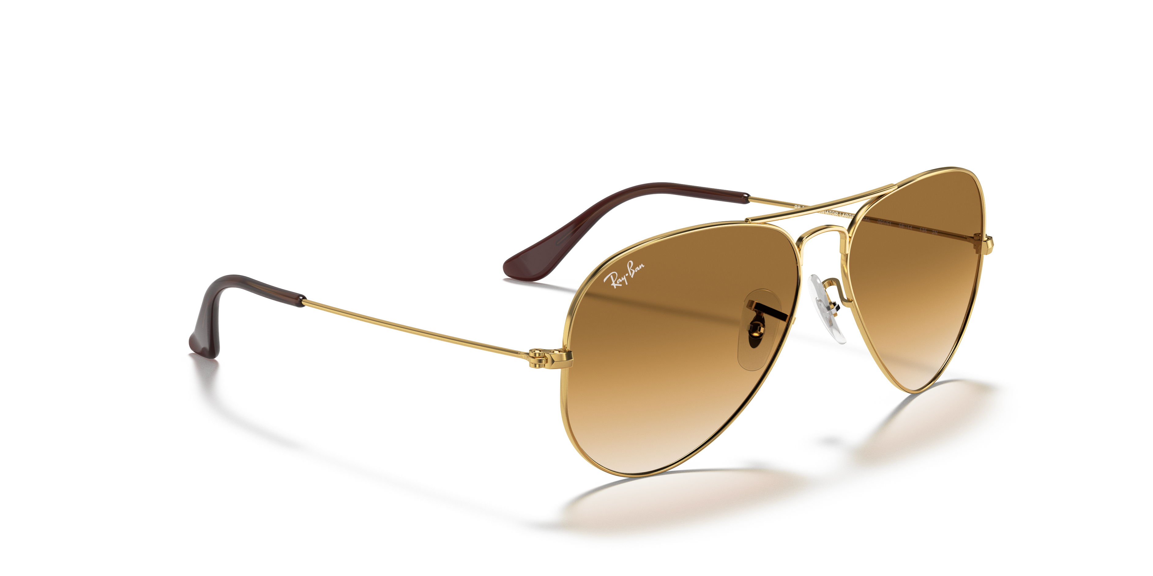 ray ban gold and brown aviators