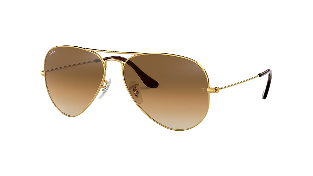 Ray-Ban RB3025 Gradient 62 Light Brown Gold Sunglasses | Sunglass Hut