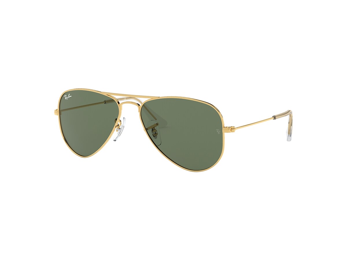 Ray-Ban RB9506S Aviator Kids 50 Dark Green & Gold Sunglasses | Sunglass Hut  USA