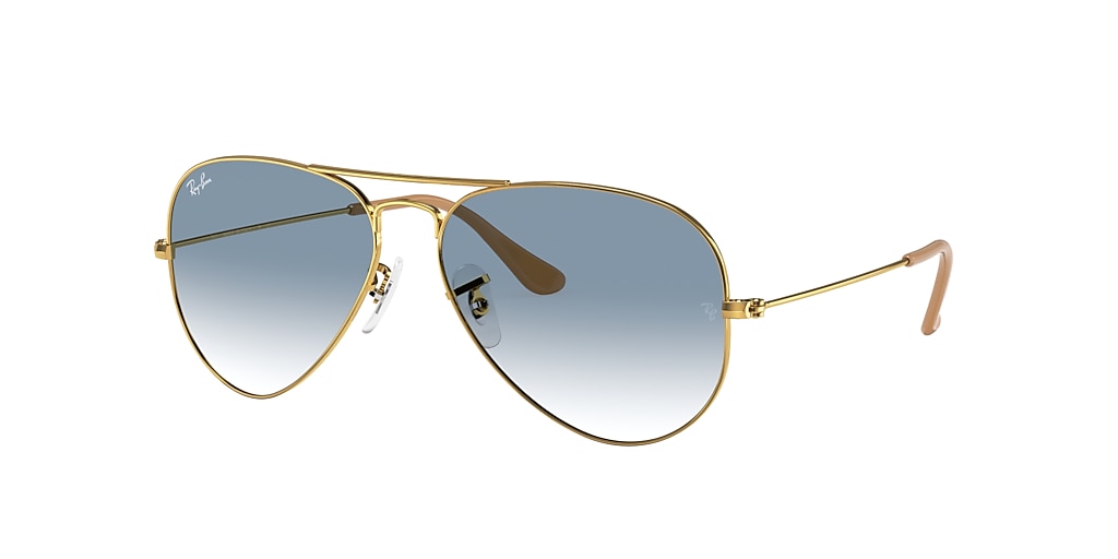 Ray Ban Rb3025 Aviator Gradient 58 Light Blue Gradient Gold Sunglasses Sunglass Hut Usa