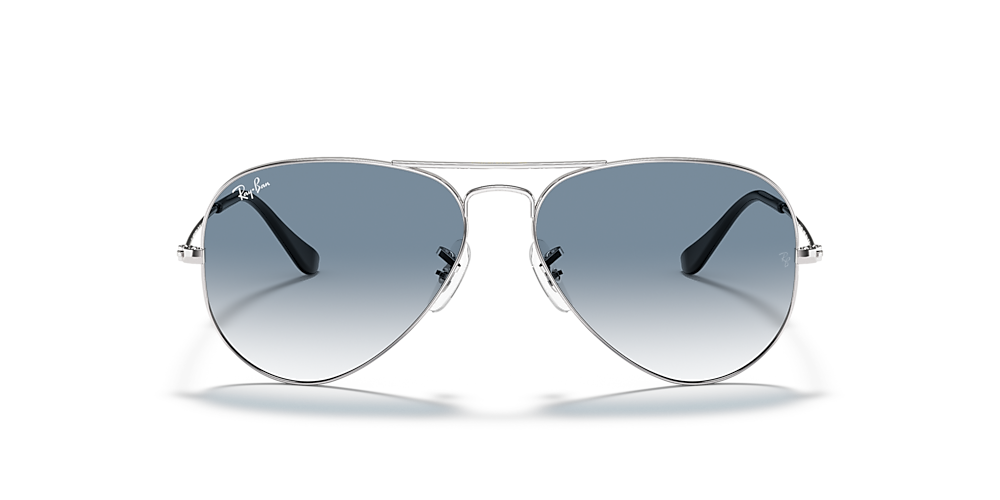 Ray-Ban RB3025 Aviator Gradient 58 Light Blue Gradient & Silver Sunglasses  | Sunglass Hut USA