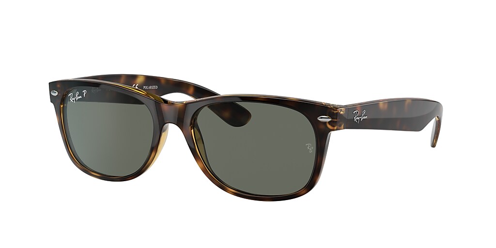 Ray-Ban RB2132 New Wayfarer Classic 55 Green & Tortoise Polarised ...