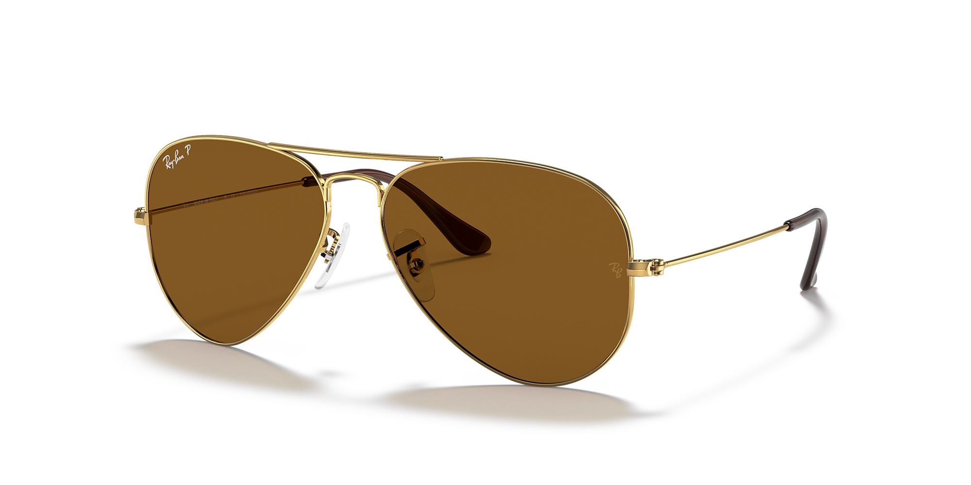 Ray-Ban RB3025 Aviator Classic 58 Brown & Gold Polarized Sunglasses ...