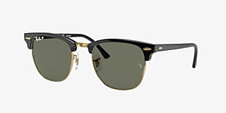 Ray-Ban RB3016 Clubmaster Classic 49 Green & Black Polarized Sunglasses |  Sunglass Hut USA